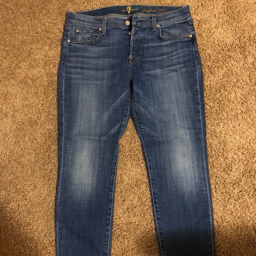 7 FAM SZ 31 SKINNY BOYFRIEND JEANS